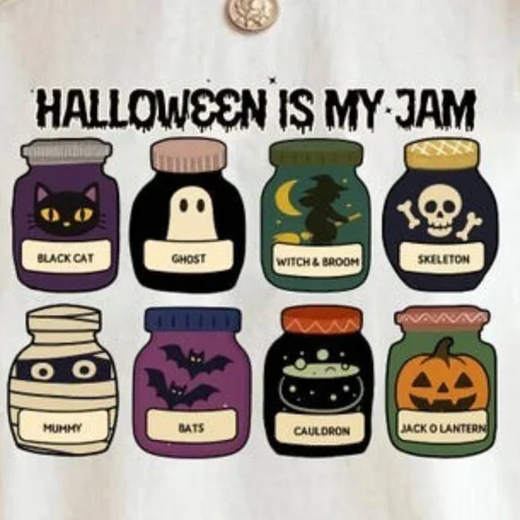 Retro Halloween White Shirt, Halloween Is My Jam White Shirt - Picture 2 of 4